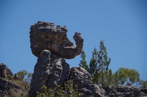 ... und bizarre Felsformationen sehen wir am Bainskloof Pass.
