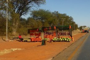 Straßenmärkte bestimmen das Bild an der Transitroute nach Simbabwe.