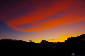 Sonnenuntergang an den Geisslerspitzen/Südtirol